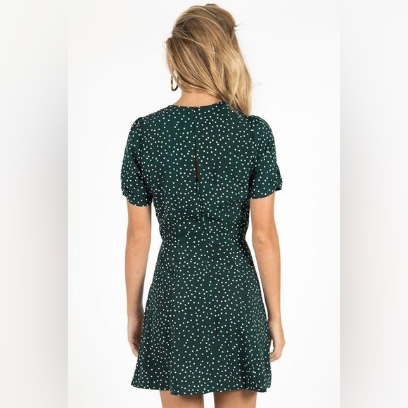 🌲🚉 Dissh Dark Green Polka Dot Tie Dress 🚉🌲 Size 12 - Picture 4 of 10
